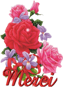 Gif animé merci roses